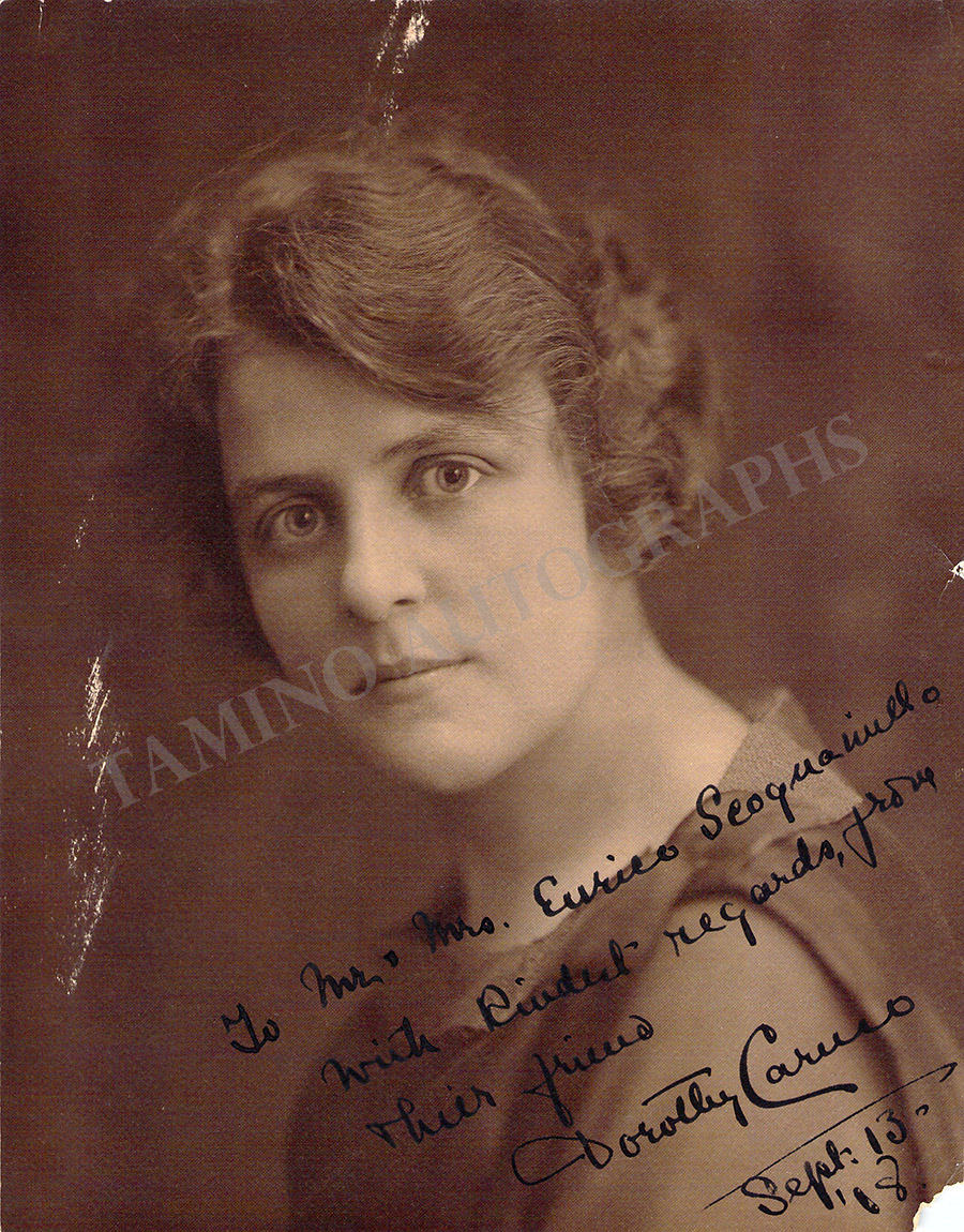 Caruso Dorothy Signed Photograph 1918