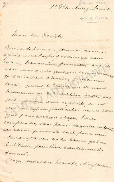 Autograph Letter Signed by Marquis De Caux