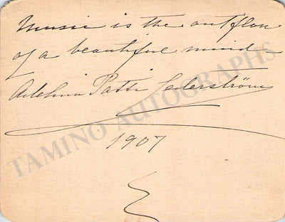 Signed Text Quote on Card (1907) & Caricature