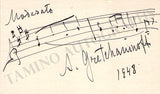 Gretchaninov, Alexander - Autograph Music Quote Signed 1948