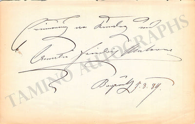 Signed Album Page (1884)