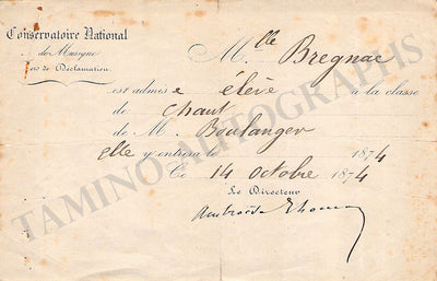 Signed Receipt (1874)