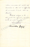 Bassi, Amedeo - Signed Letter 1909