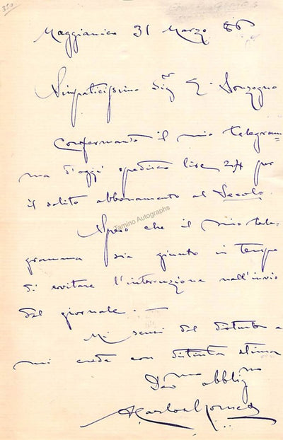 Autograph Letter Signed (1886)