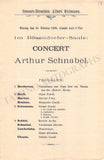 Schnabel, Artur - Set x 4 Concert Programs Vienna 1898 & 1915