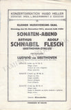 Schnabel, Artur - Set x 4 Concert Programs Vienna 1898 & 1915