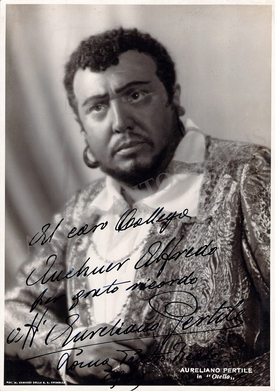 Aureliano Pertile Autograph Signed Photo as Otello – Tamino