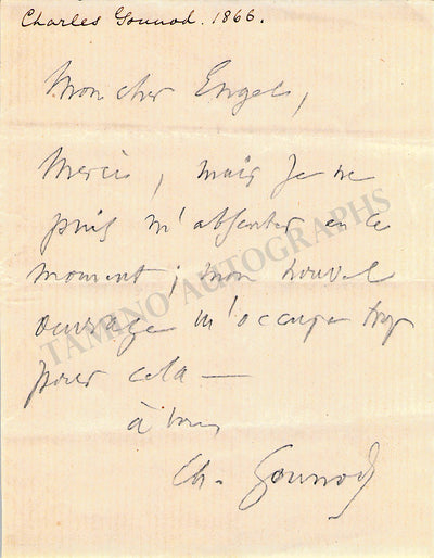 Autograph Note Signed (1866)