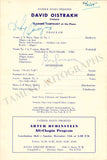 Oistrakh, David - Signed Program Washington D.C. 1955