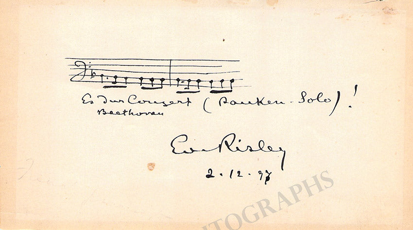 Edouard Risler Autograph Music Quote Signed 1897 Tamino 9866