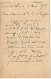 Schure, Edouard - Autograph Letter Signed 1921 & Visiting Card