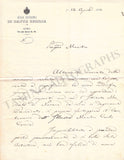 Terziani, Eugenio - Autograph Letter Signed 1882