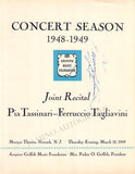 Tagliavini, Ferruccio - Tassinari, Pia - Set of 2 Signed Programs 1949