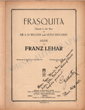 Lehar, Franz - Signed Score "Frasquita" 1922