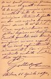 Coronaro, Gellio - Autograph Letter Signed 1890