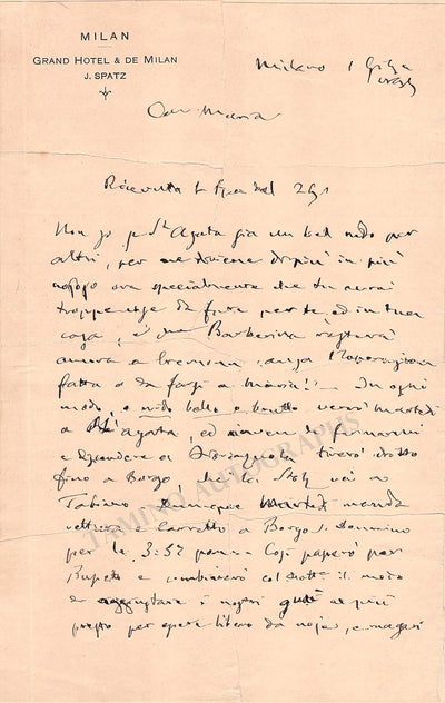 Autograph Letter Fragment (1899) & Other