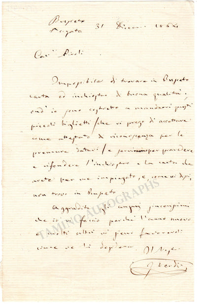 Autograph Letter Signed (1864)