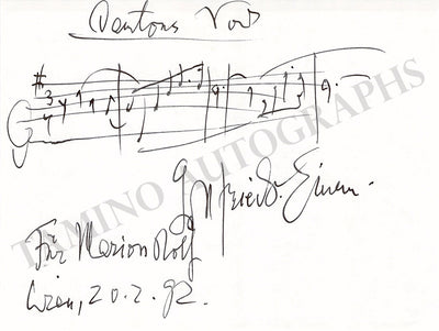 Autograph Music Quote Signed 1992