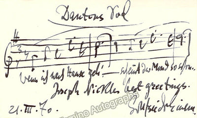 Autograph Music Quote Signed 1970