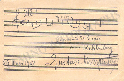 Autograph Music Quote Signed (1903)