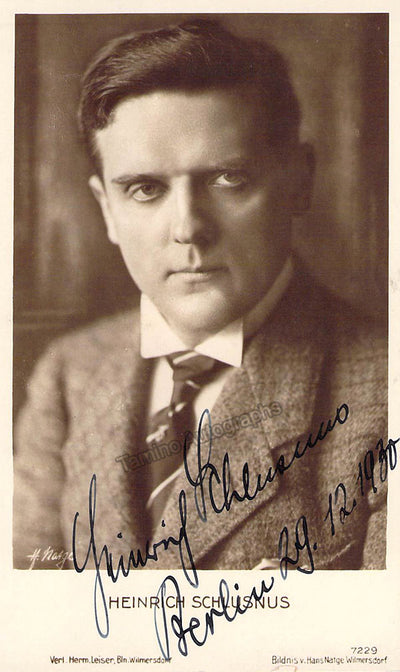 Schlusnus, Heinrich - Signed Photograph