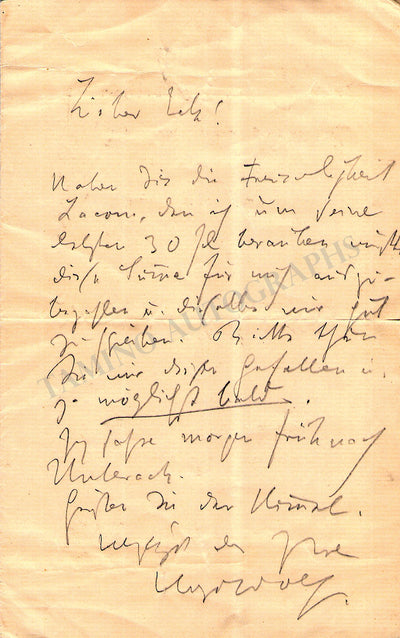 Autograph Letter Signed (1890)