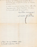 Dufilho, Jacques - Autograph Letter Signed 1947