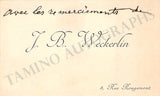 Weckerlin, Jean-Baptiste - Autograph Letter Signed