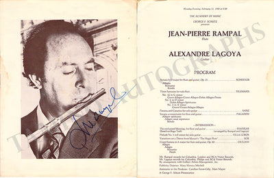 Rampal, Jean-Pierre - Signed Program Philadelphia 1980