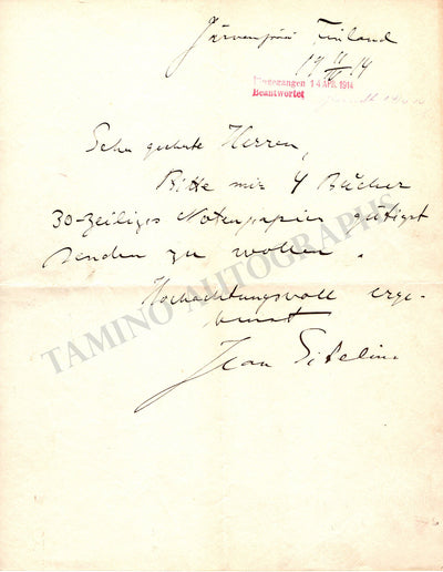 Autograph Note Signed (1914)