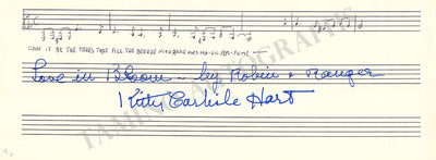 Carlisle Hart, Kitty - Autograph Music Quote Signed