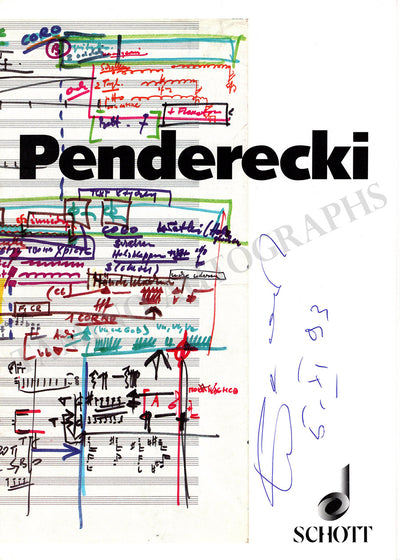 Penderecki, Krzysztof - Signed Brochure 1993