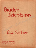 Ascher, Leo - Signed Score Bruder Leichtsinn 1918