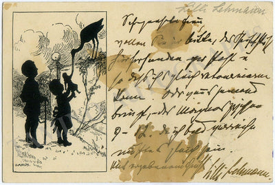 Autograph Note on Postcard 1917