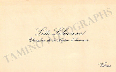 Lehmann, Lotte (I)