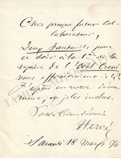 Autograph Note Signed (1876)