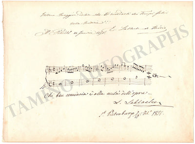 Autograph Music Quote Signed (1855)