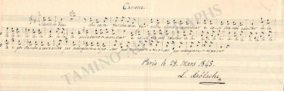 Autograph Music Quote Signed (1845)