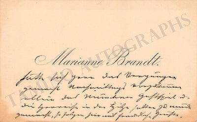 Brandt, Marianne - Unsigned Card + Photo