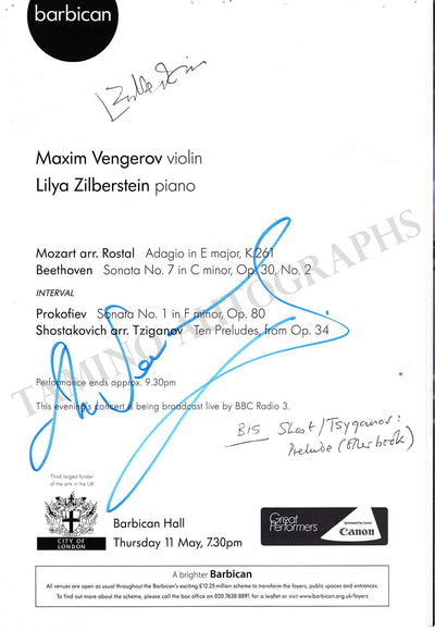 Vengerov, Maxim - Signed Program London 2006