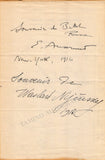 Nijinsky, Vaslav - Diaghilev, Sergei - Ansermet, Ernest - Signed Page 1916