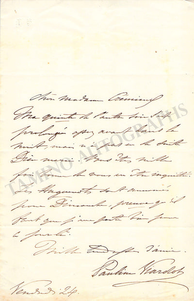 Viardot, Pauline - Autograph Letter Signed