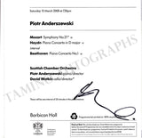 Anderszewski, Piotr - Signed Program London 2008