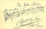 Leoncavallo, Ruggero - Maurel, Victor - Van Biene, Auguste - Autograph Music Quote Signed 1911