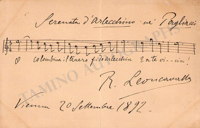 Signed Autograph Music Quote (1892)