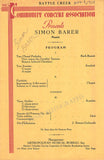 Barer, Simon - Signed Program New York 1939