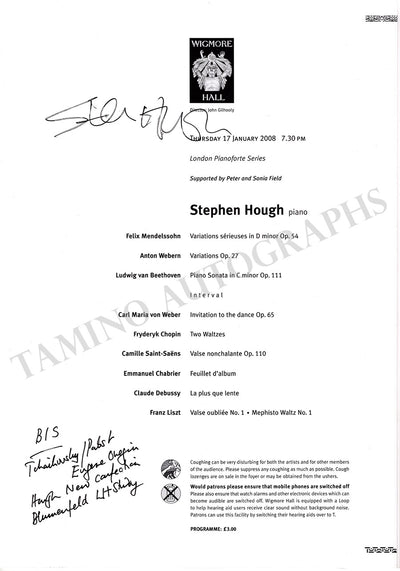 Hough, Stephen - Signed Program London 2008