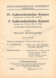 Mengelberg, Willem - Set of 5 Concert Programs Vienna 1934-1942