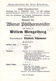 Mengelberg, Willem - Set of 5 Concert Programs Vienna 1934-1942