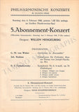 Mengelberg, Willem - Set of 5 Concert Programs Vienna 1934-1942